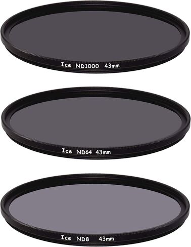ICE 49mm Slim ND Filter Set ND1000 ND64 ND8 Neutral Density 43 10, 6, 3 Stop Optical Glass in Saudi Arabia