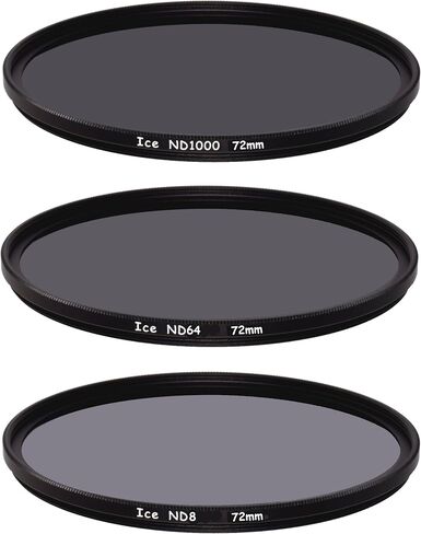 ICE 49mm Slim ND Filter Set ND1000 ND64 ND8 Neutral Density 43 10, 6, 3 Stop Optical Glass in Saudi Arabia