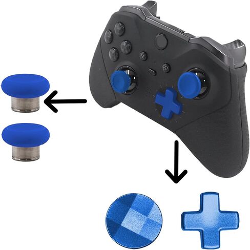 13Pcs Elite Controller Metal Thumbsticks Replacement for Xbox Elite Series 2, Joysticks Accessories for Xbox Elite 2, Elite Series 2 Core Controller Thumbsticks, Paddles, D-Pads, Tool (Black) in Saudi Arabia