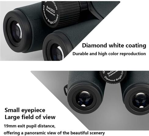 8x32ED Compact Binoculars for Adults – High-Powered BAK4 Prisms, Diamond White Coating, Waterproof & Fogproof, Rubber Armored – Ideal for Bird Watching, Hunting, Travel, Outdoor Sports in Kuwait