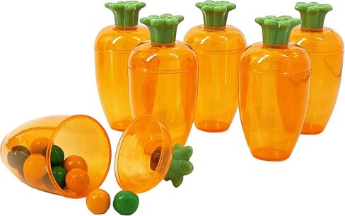 The Dreidel Company Fillable Easter Carrots Containers, Bright Orange Plastic Easter Carrot, Perfect For Easter Hunt, Surprise Carrot, 5.5" Inch Carrots (12-Pack) in Kuwait