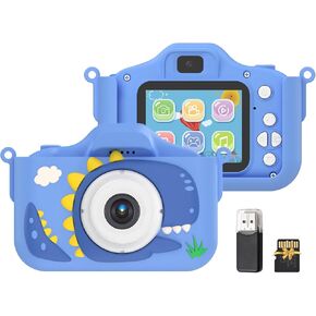 Andoer 1080p Kids Digital Camera Came Digital Digital Camera for Kids Dual Lens 2.0 BACK IPS Screen 48M Photo Games مع حزام الرقبة 32 جيجابايت TF Card Card Card Birthday for Boys Girls