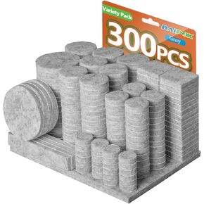 Furniture Pads 300 Pack Premium Furniture Felt Pads (Beige), Huge Quantity Self Adhesive Anti Scratch Floor Protector for Furniture Legs Hardwood with 60 Cabinet Door Bumpers in Kuwait
