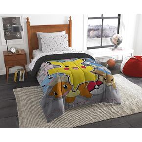 Pokémon ، "Kanto المفضلة" السرير التوأم في مجموعة حقيبة ، 64 "× 86" ، توأم ، متعدد الألوان