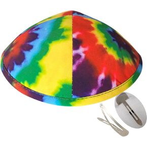 Zion Judaica Deluxe Tie Dye Kippah Bulk Packs Kippot or Single Kippahs Free Clips Included in Kuwait