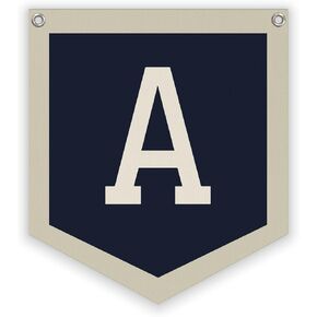 Personalized Baby Gift,Baby Boy Nursery Decor,Initial Pennant，Letter S Banner Flag，Vintage Room Decor Toddler Room Bedroom Playroom Front Door Birthday Christmas Gift，12x14 in in Kuwait