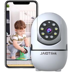 كاميرا الأمان الداخلية اللاسلكية ، 1080 بكسل كاميرا طفل/حيوان أليف مع تطبيق هاتف ، وكاميرات WiFi 5G و 2.4G للرؤية الليلية للأمن المنزلي ، والكشف عن الحركة وتتبعها ، صوتيان ، متوافق مع Alexa