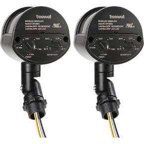 2 Pack Motion Motion Sensor ، كاشف بحركة استبدال 180 درجة ، وحساسية الوقت القابلة للتعديل وحساسية الكشف حتى 60 قدم ، و 3 أوضاع عمل مستشعر PIR لأضواء الأمن ، والبني ، مدرج في القائمة UL