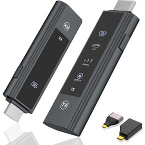جهاز إرسال ومستقبل HDMI اللاسلكي ، 1080p/60 هرتز لاسلكي HDMI Extender ، محول عرض اللاسلكي 5.8G للقطعة اللاسلكية للكمبيوتر الشخصي/DV/HDYV/Projector/TV ، لا حاجة إلى تطبيق و Bluetooth (أسود)