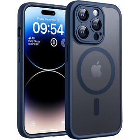 TOCOL MAGNETER for iPhone 14 Pro MAX ، حماية كاملة من الكاميرا ، متوافقة مع MAGSAFE ، حماية إسقاط ، غطاء هاتف غير لامع شفاف 6.7 بوصة （الأزرق）