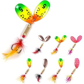 Wondersee Fishing Spinners Trout Trout for Rivers Rainbow Trout Baits Hackle Tail ، حزمة 8 in Kuwait