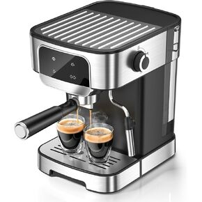 Machine Espresso 20 Bar ، صانع إسبرسو احترافي مع حليب تلقائي ، آلة قهوة إسبرسو مدمجة مع شاشة تعمل باللمس LED ، خزان مياه قابل للإزالة 61 أوقية لـ Latte ، Cappuccino