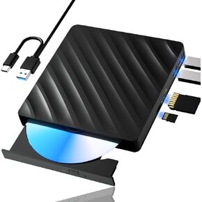 5 في 1 محرك Blu Ray Office ، مشغل Blu Ray Plantable مع USB 3.0 Type-C ، CD DVD Burner 3D Blu Ray مع منفذ SD/TF ، محرك Blu Ray متوافق مع سطح مكتب Windows Laptop ، Bluray Player للكمبيوتر الشخصي