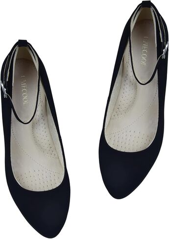 Close Toe Classic High Heels Platform High Heels Round Toe Comfortable Low Platform Mary Jane Dress Pumps Shoes Ankle Strap Shoes for Casual Work Wedding in Kuwait