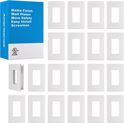 غطاء مخرج ، لوحة جدار ديكور غير مملوءة ، غطاء توصيل الطاقة ، وحجم طاقة مفتاح الإضاءة ، وحجم قياسي واحد ، والأبيض غير اللامع ، و 10 حزمة ، مدرجة في UL in Kuwait