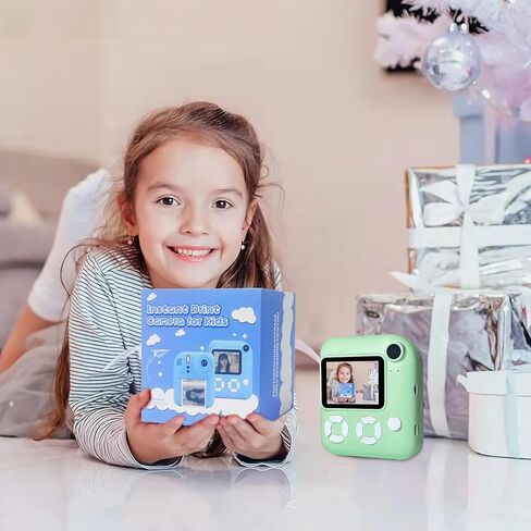 كاميرا مطبوعة فورية للأطفال ، هدايا عيد ميلاد عيد الميلاد للأطفال الذين تتراوح أعمارهم بين 3 و 12 عامًا ، تكبير 16x ، 1080 بكسل كاميرا رقمية فيديو ، لعبة صغار محمولة للبنات والفتيان مع بطاقة TF 32GB (الأزرق) in Kuwait