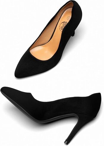 Trary Women’s High Heel Press Pump مدببة أحذية Tee Shoe Classic Office Special asy Casua Wedding Pump Shoes Black Size 8 in Kuwait