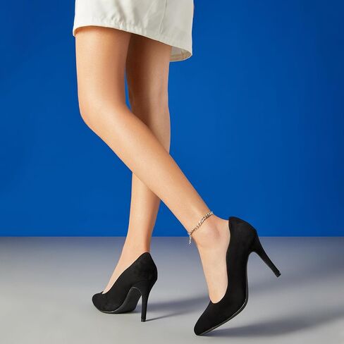 Trary Women’s High Heel Press Pump مدببة أحذية Tee Shoe Classic Office Special asy Casua Wedding Pump Shoes Black Size 8 in Kuwait