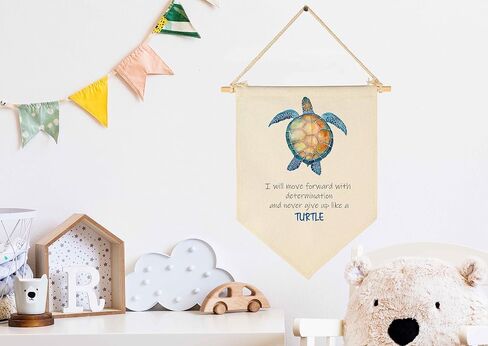 Sea Animals Decor-Ocean Flag Sign Gifts for Baby Boys Girls Kids-Banner Wall Decor Gifts for Nursery Bedroom Playroom Front Door-Montessori Learning-Under the Sea Educational Flag-manta ray in Kuwait