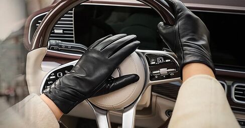 GSG Womens Leather Gloves Driving Touchscreen Warm Nappa Texting Winter Wool Knitted Liner in Saudi Arabia