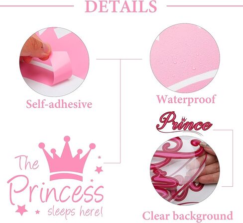 الأمير الأزرق النوم هنا شارات جدار الفينيل للأولاد غرفة نوم مقاومة للماء الأمير الأمير ملصقات باب العلامة ديكور المنزل (الأزرق) in Kuwait