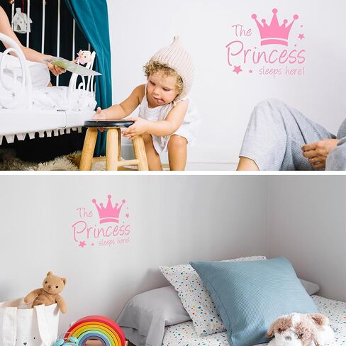 الأمير الأزرق النوم هنا شارات جدار الفينيل للأولاد غرفة نوم مقاومة للماء الأمير الأمير ملصقات باب العلامة ديكور المنزل (الأزرق) in Kuwait