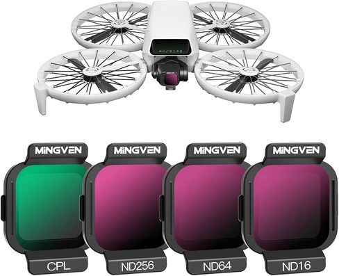 ND Filters Compatible with DJl Flip Fly More Combo, 6 Pack - Black Diffusion 1/4, CPL, UV, ND16, ND64, ND256, Aluminum Frame ND Filter Set for FILP Drone Lens Accessories in Kuwait