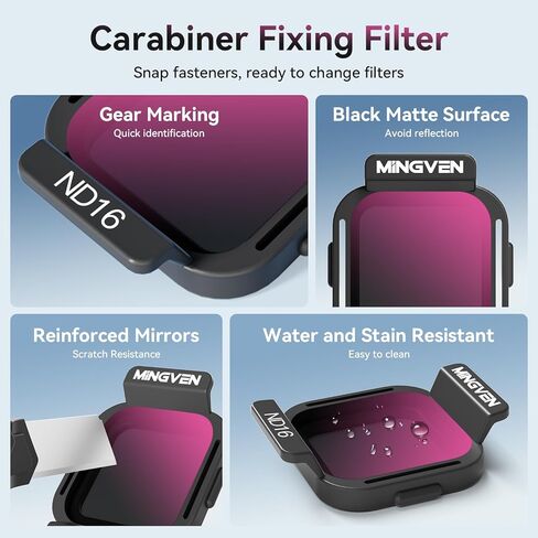 ND Filters Compatible with DJl Flip Fly More Combo, 6 Pack - Black Diffusion 1/4, CPL, UV, ND16, ND64, ND256, Aluminum Frame ND Filter Set for FILP Drone Lens Accessories in Kuwait