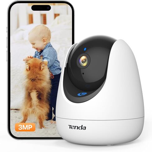 كاميرا الأمان الداخلية Tenda ، كاميرا PET 2K للأمن المنزلي ، 360 درجة ، صوتية ثنائية الاتجاه ، الكشف عن الحركة/صفارات الإنذار لمراقبة الطفل ، الرؤية الليلية ، تخزين بطاقة السحابة و SD ، حماية الخصوصية (CP3-V3.0) in Kuwait