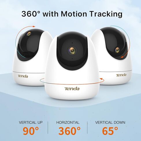 كاميرا الأمان الداخلية Tenda ، كاميرا PET 2K للأمن المنزلي ، 360 درجة ، صوتية ثنائية الاتجاه ، الكشف عن الحركة/صفارات الإنذار لمراقبة الطفل ، الرؤية الليلية ، تخزين بطاقة السحابة و SD ، حماية الخصوصية (CP3-V3.0) in Kuwait