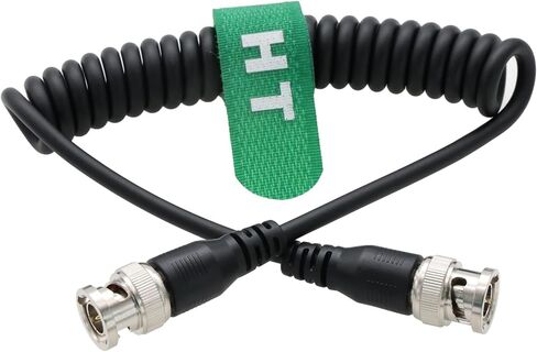 3G HD SDI BNC Coiled Cable for Sony Canon Alexa DSMC2 Camera Blackmagic Teradek Hollyland Mars Atomos SmallHD Feelworld Portkeys Monitor Wireless Video Transmission in Kuwait