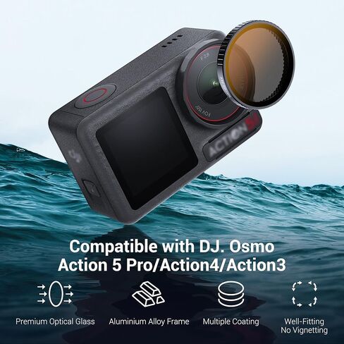 Osmo Action 5 Pro Action 4 Action 3 CPL ND Filters, CPL ND8 ND16 ND32 Polarizing Neutral Density Filters Sets for DJI Osmo Action 5 Pro 4 3 Combo, Multi Coated HD Optical Glass Filter with Wipe in Kuwait