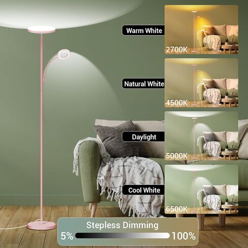 Floor Lamp, Upgraded 42W 4000LM Super Bright LED Floor Lamp for Living Room Bedroom, Dimmable Standing Reading Floor Lamps with Remote & Touch Control in Saudi Arabia