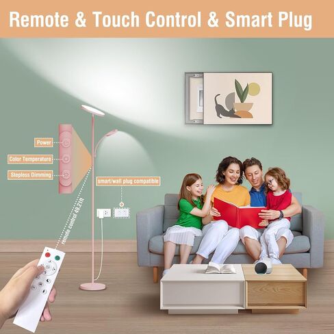 Floor Lamp, Upgraded 42W 4000LM Super Bright LED Floor Lamp for Living Room Bedroom, Dimmable Standing Reading Floor Lamps with Remote & Touch Control in Saudi Arabia