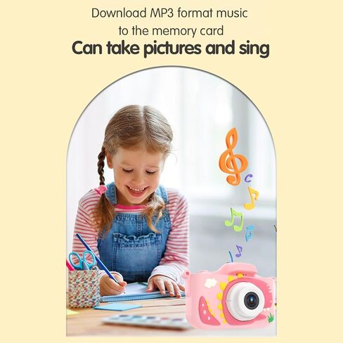 Andoer 1080P Kids Digital Camera Cute Digital Video Camera for Kids Dual Lens 2.0 Inch IPS Screen 48M Photo Games with Neck Strap 32GB TF Card USB Card Reader Birthday for Boys Girls in Kuwait