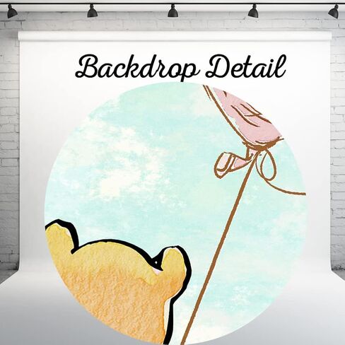 Vintage Pooh Bear Backdrop 1st Birthday Girl Watercolor Tree Pastel Sky Pink Balloon One Year Old Birthday Decorations Background Classic Pooh Cake Table Banner 5x3 ft 146 in Kuwait