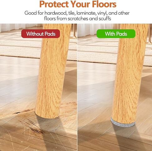 Furniture Pads 300 Pack Premium Furniture Felt Pads (Beige), Huge Quantity Self Adhesive Anti Scratch Floor Protector for Furniture Legs Hardwood with 60 Cabinet Door Bumpers in Kuwait