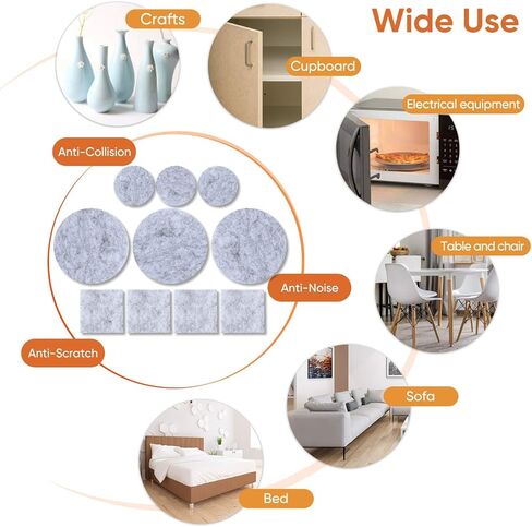 Furniture Pads 300 Pack Premium Furniture Felt Pads (Beige), Huge Quantity Self Adhesive Anti Scratch Floor Protector for Furniture Legs Hardwood with 60 Cabinet Door Bumpers in Kuwait