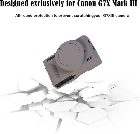 علبة السيليكون G7XIII PCTC ، علبة السيليكون الناعمة لـ Canon PowerShot G7X Mark III ، إكسسوارات G7X Mark III مع غطاء عدسة قابلة للفصل (وردي) in Kuwait