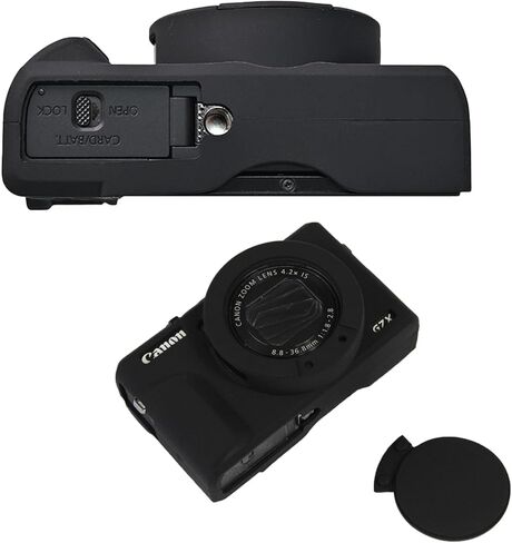 علبة السيليكون G7XIII PCTC ، علبة السيليكون الناعمة لـ Canon PowerShot G7X Mark III ، إكسسوارات G7X Mark III مع غطاء عدسة قابلة للفصل (وردي) in Kuwait