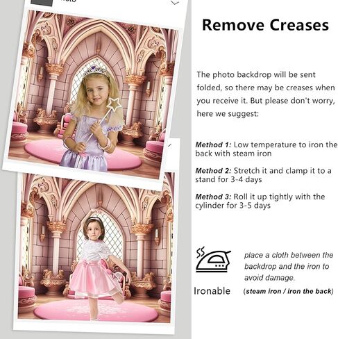 YongFoto Pink Princess Castle Backdrop 7x5ft Sofa Flowers Vases Curtain Door Room Interior Photography Background Girl Baby Kids Birthday Wedding Baby Shower Party Banner Living Room Decor in Kuwait