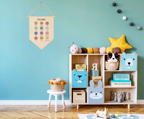 How Are You Feeling-Educational-Wall Decor Gifts for Baby Boys Girls Kids-Canvas Hanging Flag Pennant Banner Wall Decor Gift for Classroom Nursery Homeschool Baby Room Playroom Reading Room Bedroom in Kuwait