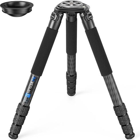33 "ترايبود ألياف الكربون للكاميرا ترايبود ثقيلة Weyllan NX9 40mm ساق 10 طبقة ترايبود ترايبود كاميرا احترافية مع محول وعاء 75 مم لعدسة التكبير ، والتصوير الفوتوغرافي للطيور ، DSLR ، تحميل 88 رطل/40 كجم in Kuwait