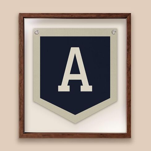 Personalized Baby Gift,Baby Boy Nursery Decor,Initial Pennant，Letter S Banner Flag，Vintage Room Decor Toddler Room Bedroom Playroom Front Door Birthday Christmas Gift，12x14 in in Kuwait