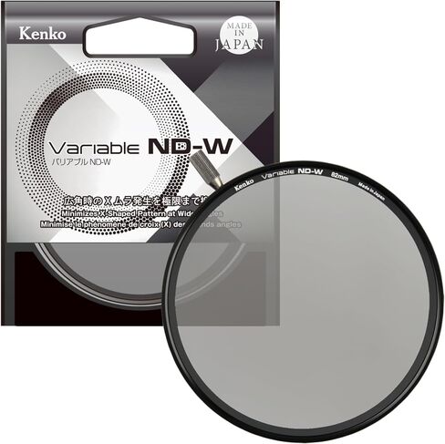 Kenko ND Filter Variable ND-W φ82mm, ND2.5-ND128, for Wide Angle Lenses, No X-Shaped Pattern, High Color reproducibility, with Adjustment knob, Made in Japan, 377161 in Kuwait