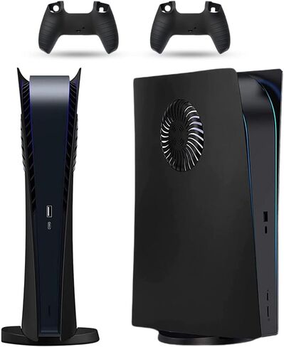 لوحة Peyanz faceplate لـ PS5 (الإصدار الرقمي) ، لوحة الغلاف ، قذيفة ABS ، شعار مطبوع ، جلد مات ، مع أغطية سيليكون إضافية 2 وحدة تحكم in Kuwait