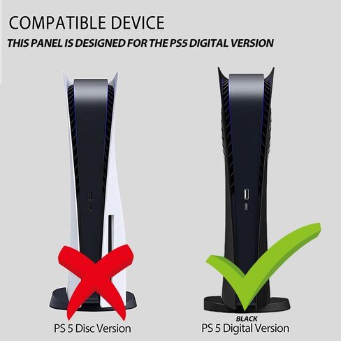 لوحة Peyanz faceplate لـ PS5 (الإصدار الرقمي) ، لوحة الغلاف ، قذيفة ABS ، شعار مطبوع ، جلد مات ، مع أغطية سيليكون إضافية 2 وحدة تحكم in Kuwait