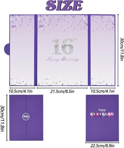 Crenics Sweet 16 Birthday Decorations, Creative Rose Gold 16th Birthday Guest Book Alternative, Large 16th Birthday Signature Book 12" x 18", Great 16 Years Old Birthday Gifts for Girls in Kuwait