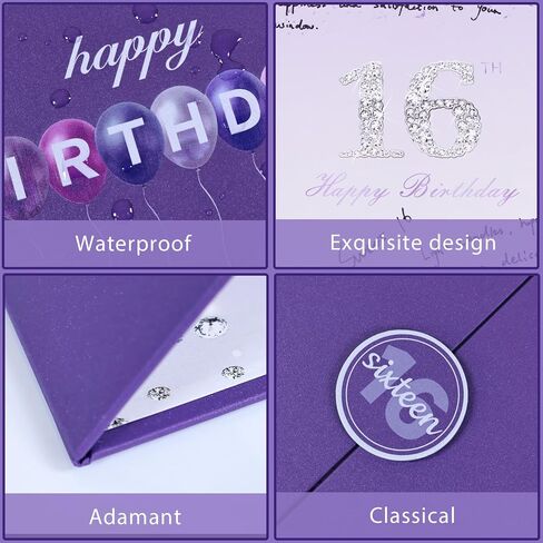 Crenics Sweet 16 Birthday Decorations, Creative Rose Gold 16th Birthday Guest Book Alternative, Large 16th Birthday Signature Book 12" x 18", Great 16 Years Old Birthday Gifts for Girls in Kuwait