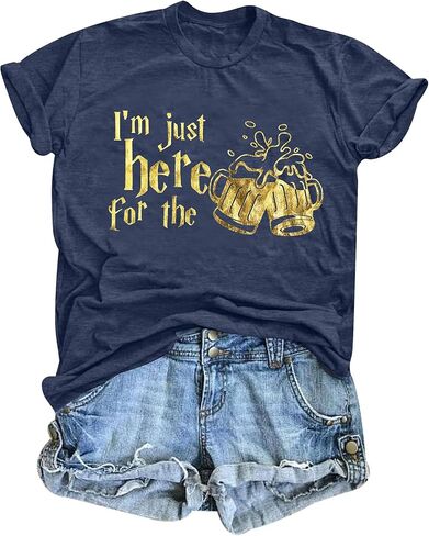 قمصان سحرية للنساء أنا فقط هنا من أجل قميص Butterbeer، قميص سحري، تي شيرت ساحرة، قمصان للإجازات in Kuwait